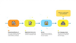 Diagrama del proceso para comprar un título B1 de inglés.