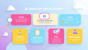 Gráfico que muestra los beneficios del certificado de inglés B1.